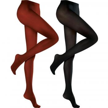 Kunert Velours-Stiefelstrümpfe 2er Pack, Rot/Schwarz – Größe 38/40