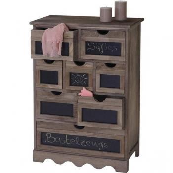 Antike Kommode Venlo, Schubladenschrank mit Tafel, Shabby-Look 87x60x30cm ~ braun