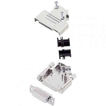 Encitech D-SUB 15-Pin Receptacle 45° Solder Bucket