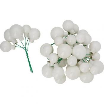 Boules festives en verre opalescent blanc (20‑25‑30 cm) – lot de 36