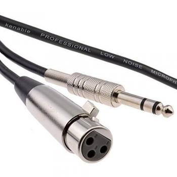 XLR 3 Pin Socket to 6.35mm Male Plug Cable 1m