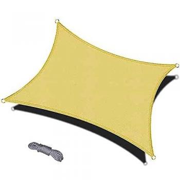Toldo Vela de Sombra Beige Claro, OKAWADACH, 2m x 3m, Jardín
