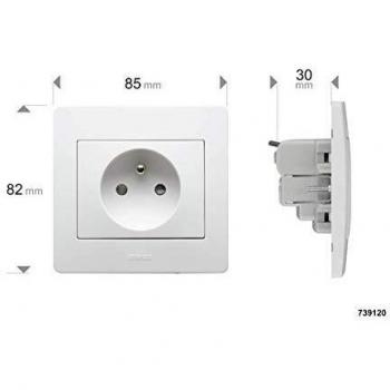 Prise 2P Diam2 blanc satin