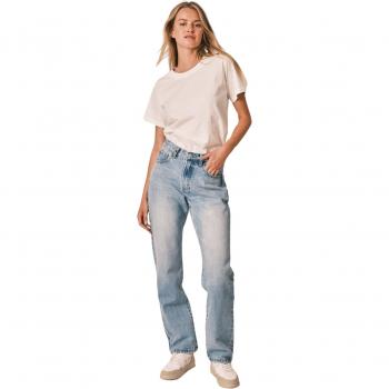 Jeans a vita alta boyfriend in cotone blu chiaro per donna F.A.M. Paris Manon
