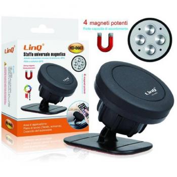 Supporto Univ. Magnetico Smartphone/GPS – Tavolo e Cruscotto (HD‑0663 Linq)