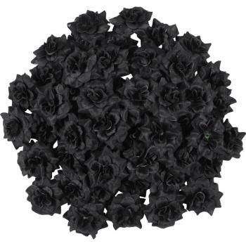 Rosas Negros en Seda 50 para Ropa y Accesorios