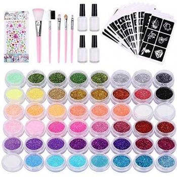 Kinderbodyglanz Kastiny – 48‑Farben Temporäres Tattoo mit 203 Mustern