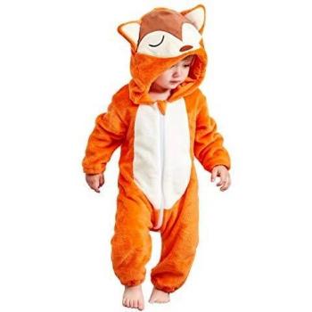 MICHLEY Baby Flanell Winter Strampler, Karikatur Tier Jumpsuit für Mädchen und Jungen