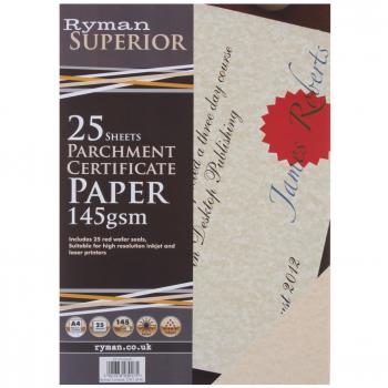 Ryman A4 Certificate Paper 145gsm 25 Sheets