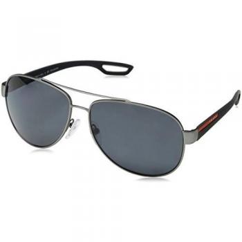 Prada Sport 0Ps55Qs Dg15Z1 62 Occhiali da Sole, Grigio (Gunmetal Rubber/Polargrey), Uomo