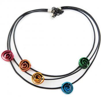 Collar Multicolor 'Aluminirock' con Flores de 1.5 cm