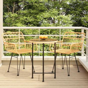 VidaXL 3 Piece Garden Dining Set Poly Rattan