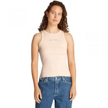 Calvin Klein Jeans – Beige Trägertop mit Monolog‑Print (XXS)