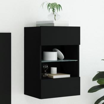 LED Lights TV Wall Cabinet Black 40x30x60.5 cm vidaXL