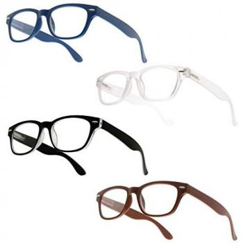 UrbanSky “AL” Lesebrille, 4‑Pack Trapez-Design