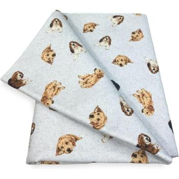 Nappe 140x140 cm Chien Gris Clair en Coton