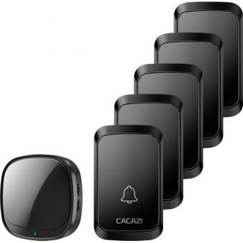 CACAZI – sonnette de porte sans fil USB 60 carillons 110db