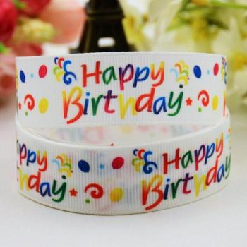 Ruban de fête Joyeux Anniversaire 1'' (25mm)