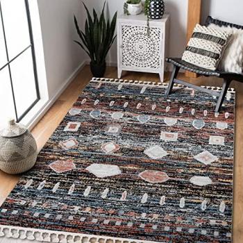 Stilvoller Teppich BR36A schwarz-rosa 140x190 cm