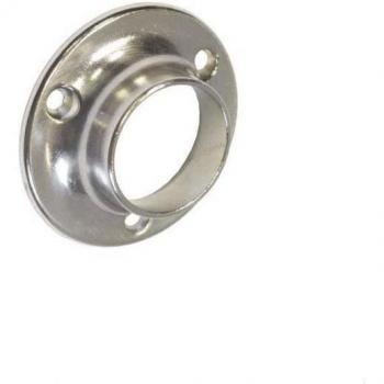 Dual Brushed Nickel End Attachments – 25 mm Silver for Wardrobe Rails