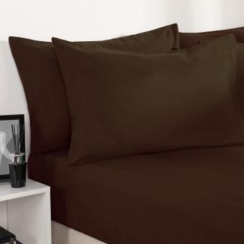 Chocolate Single Fitted Sheet with Plain Fitting Pattern