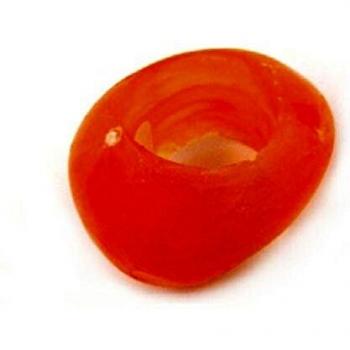 Marmorierter Orange Tuchring 33 × 25 mm – Kunststoff, 17 mm Öffnung