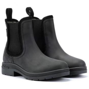 Botas Chelsea de cuero negro para mujer Barbour Birch
