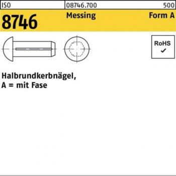 Nobrand Halbrundkerbnagel 200 Stück Messing Ø3x10mm
