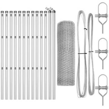 Poteau de Clôture Argenté 25 m × 0,5 mm – Acier PVC‑Revêtu
