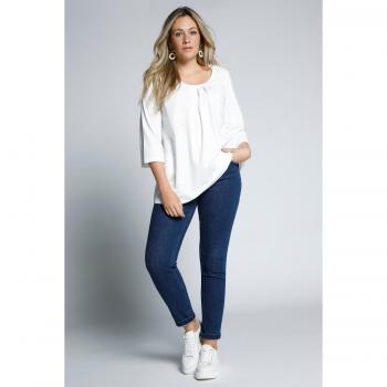 Maglia Donna Beige Svasata in Cotone Biologico con Maniche a 3/4, Taglia 56/58