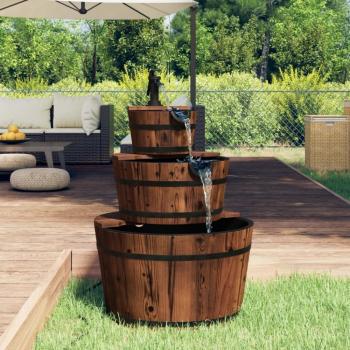 Fuente de agua de madera maciza de abeto, dimensiones 60x60x94 cm
