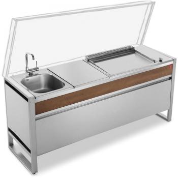 Cuisine extérieure Oasi 183C + couvercle + plancha EL60 + évier