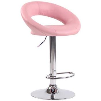 Tabouret de bar moderne en similicuir rose
