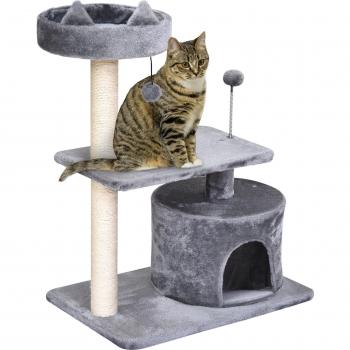 Scratcher albero PawHut per gatti con rifugio, piattaforma e palo in sisal