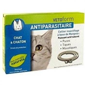 Collier Insectifuge Antiparasitaire pour Chat & Chaton Vetoform