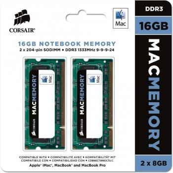 Mémoire Corsair Mac SO-DIMM 16 Go (2 x 8 Go) DDR3 1333 MHz CL9