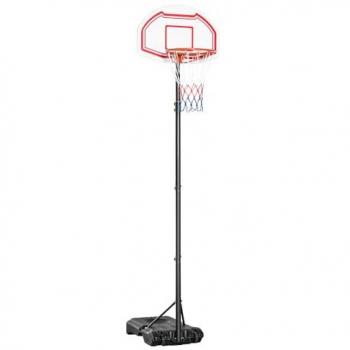 Panier de basket-ball sur pied réglable 2,45-2,95 m avec base lestée et roulettes