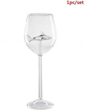 Kristallklarer Hai-Rotweinbecher 300 ml – Party & Hochzeit