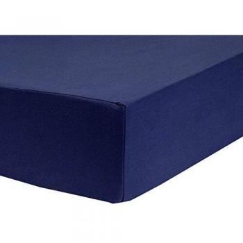 Drap housse bleu pour lit à tête et pied relevable 140x190 cm