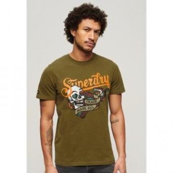 T-shirt Superdry Homme Script Vert Taille L