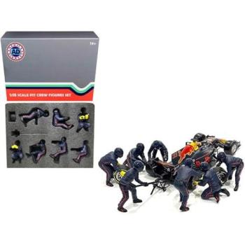 American Diorama 1:18 F1 Pit Crew, 7 Pieces – Team Blue Edition