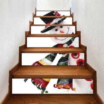 Waterproof 3D Christmas Stair Sticker Self-Adhesive Mural