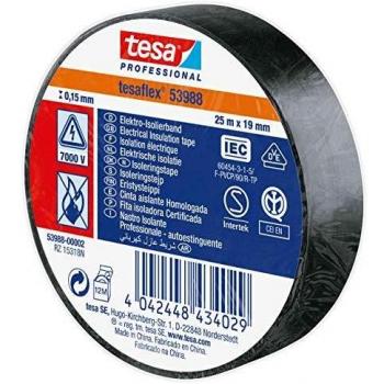Nastro isolante certificato nero 19 mm 25 metri