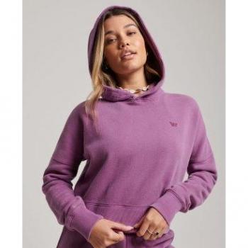 Superdry Sudadera Corta con Capucha Efecto Vintage Lila