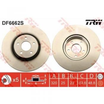 Disque de frein TRW DF6662S avant et arrière pour Ford Focus II, Focus III et Kuga Mk2