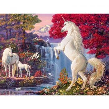 Pittura a Diamanti 5D Trifoglio Unicorno 20x30cm – Trapano Tondo Completo