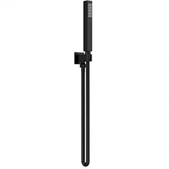 Matt Black Round and Square Outlet Elbow Shower Handset with Parking Bracket