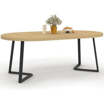 Mesa Selma 110‑200 cm Madera y Negro