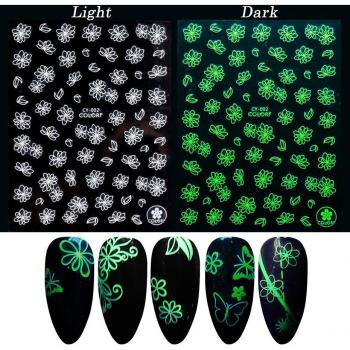 Butterfly & Leaf Luminous Nail Decorations