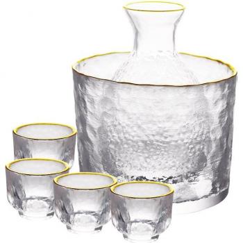 Juego de Frascos de Sake con Calentador y Copas de Vino